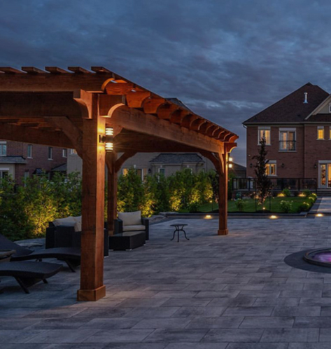 Pergola at night